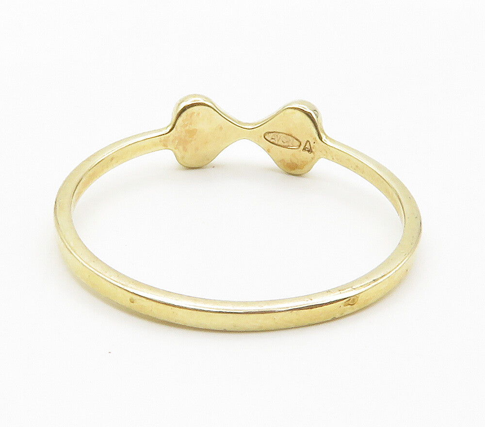 AVON 925 Sterling Silver  Shiny Gold Plated Bow Tie Band Ring Sz 11  RG15071