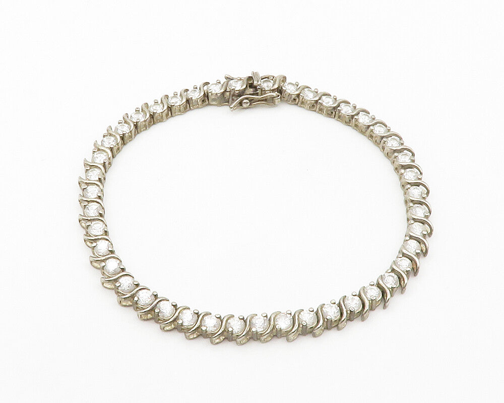 ROSS SIMON 925 Sterling Silver  Vintage Topaz Swirl Tennis Bracelet  BT5703