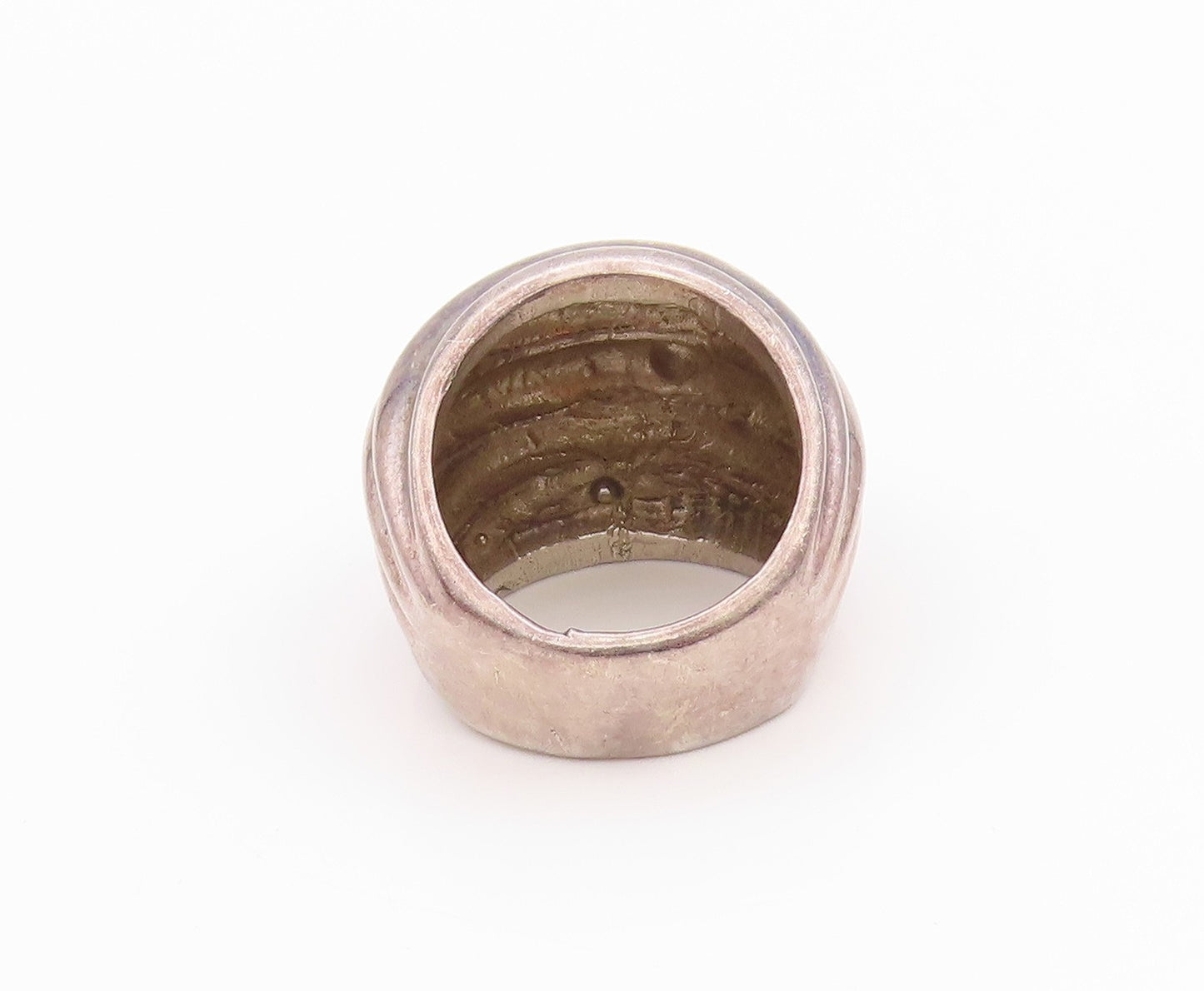 925 Sterling Silver Vintage Ring Antique Dark Tone Grooved   Sz 6  RG33201