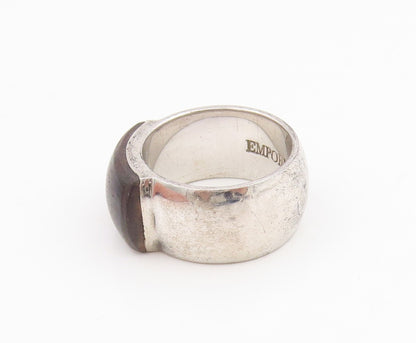 925 Sterling Silver Vintage Ring EMPORIO ARMANI Black Onyx Band  Sz 6.5  RG35258