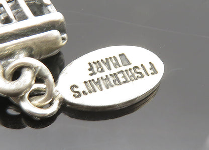 925 Sterling Silver  Vintage Fisherman's Wharf Trolley Car Pendant  PT15970