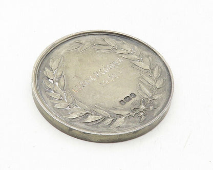 JAMES FENTON ENGLAND 925 Silver  Vintage Antique Athletic Medallion  TR1756