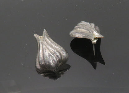 MEXICO 925 Sterling Silver  Vintage Dark Tone Hollow Drop Earrings  EG9980