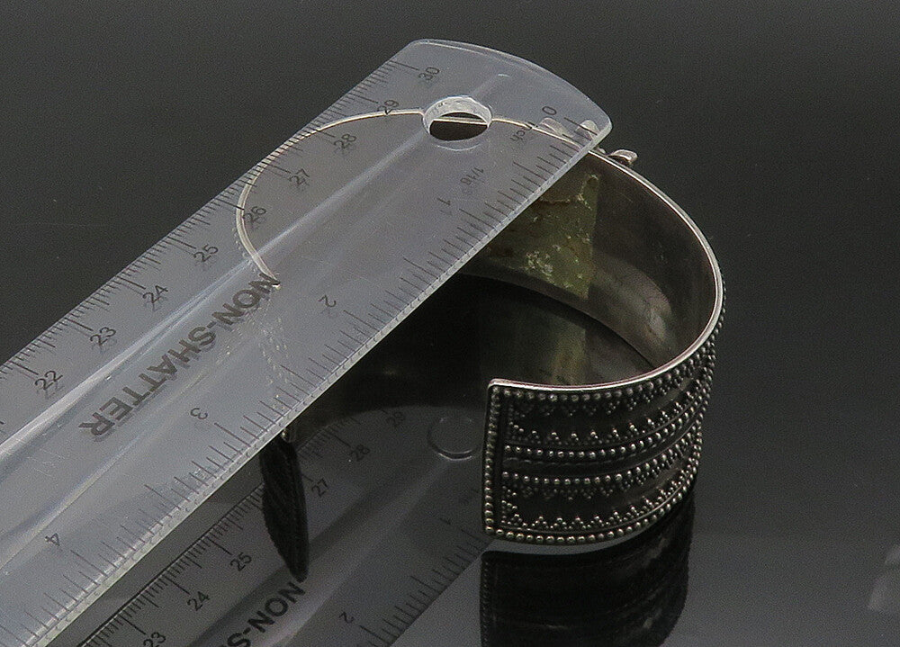 SAMUEL BENHAM 925 Silver  Vintage Amethyst & Topaz Face Cuff Bracelet  BT8706