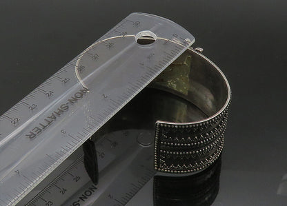 SAMUEL BENHAM 925 Silver  Vintage Amethyst & Topaz Face Cuff Bracelet  BT8706