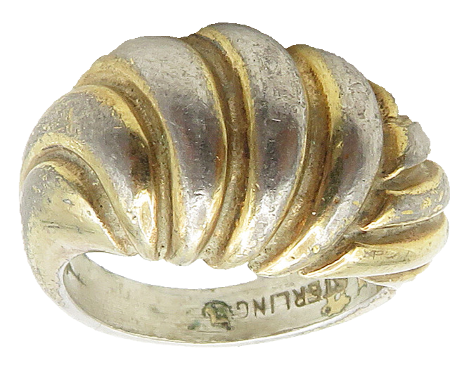 925 Sterling Silver  Vintage Fluted Dome Petite Band Ring Sz 4.5  RG15698