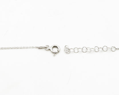 925 Sterling Silver  Abalone & Cubic Zirconia Tear Drop Chain Necklace  NE3144