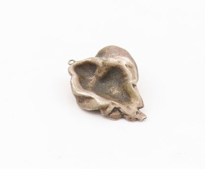 925 Sterling Silver  Vintage Antique Woman In Hat Dark Tone Pendant  PT16189