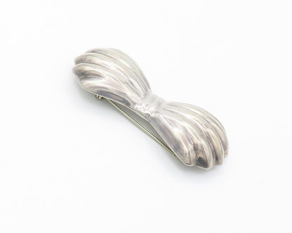 MEXICO 925 Sterling Silver  Vintage Shiny Bow Tie Hollow Brooch Pin  BP5550