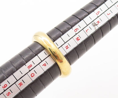 925 Sterling Silver Vintage Ring Gold Plated Minimalist Topaz Inlay Sz 7 RG29577