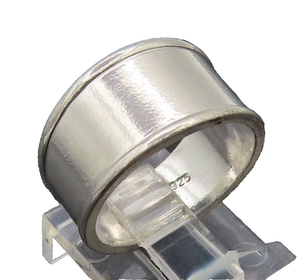 925 Sterling Silver  Vintage Minimalist Solid Raised Edge Ring Sz 7  RG27056