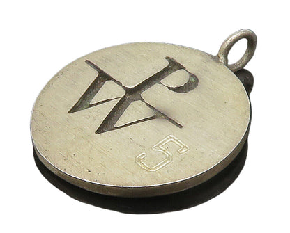 TED LOWY 925 Sterling Silver  Vintage PW Initials Round Pendant  PT13044