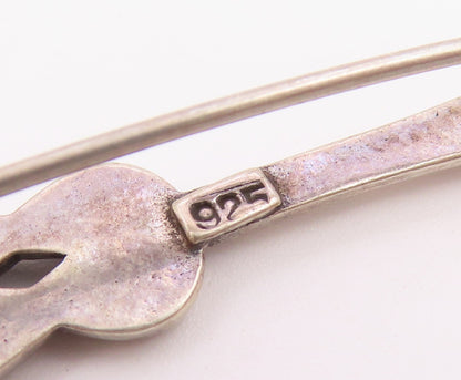 925 Sterling Silver  Vintage Petite Flat Cut Garnet Brooch Pin  BP9225