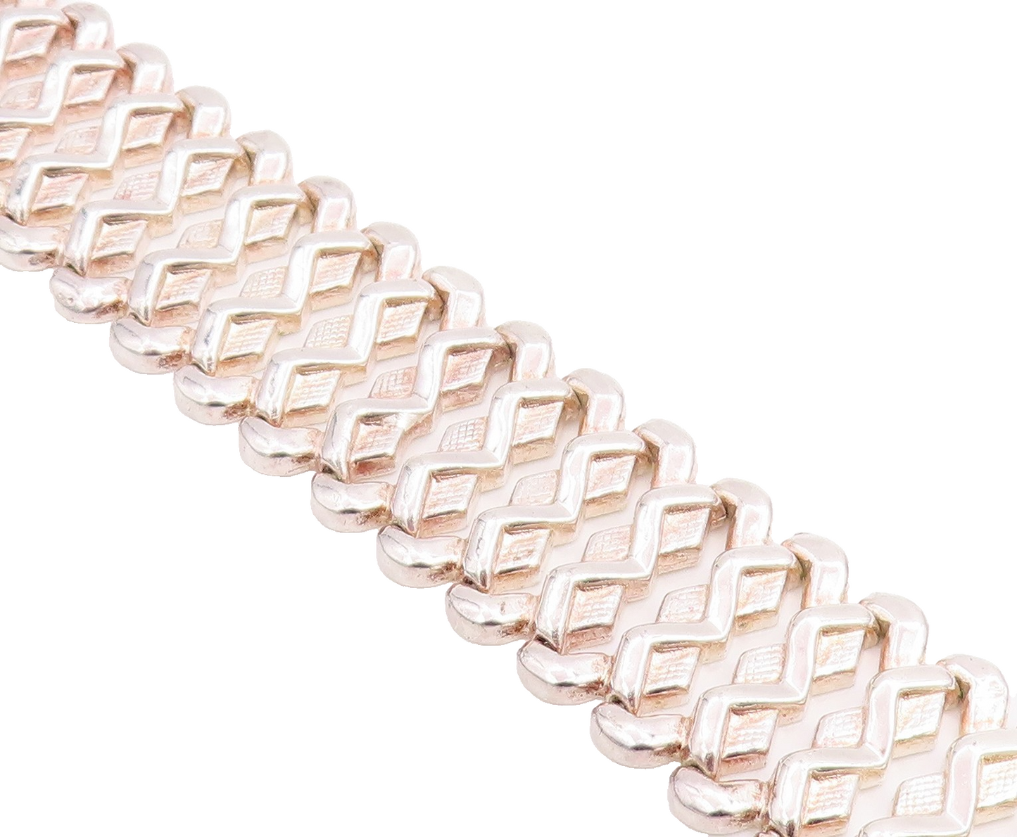 925 Sterling Silver Vintage Bracelet Classic Woven Geometric Ladder Link BT11822