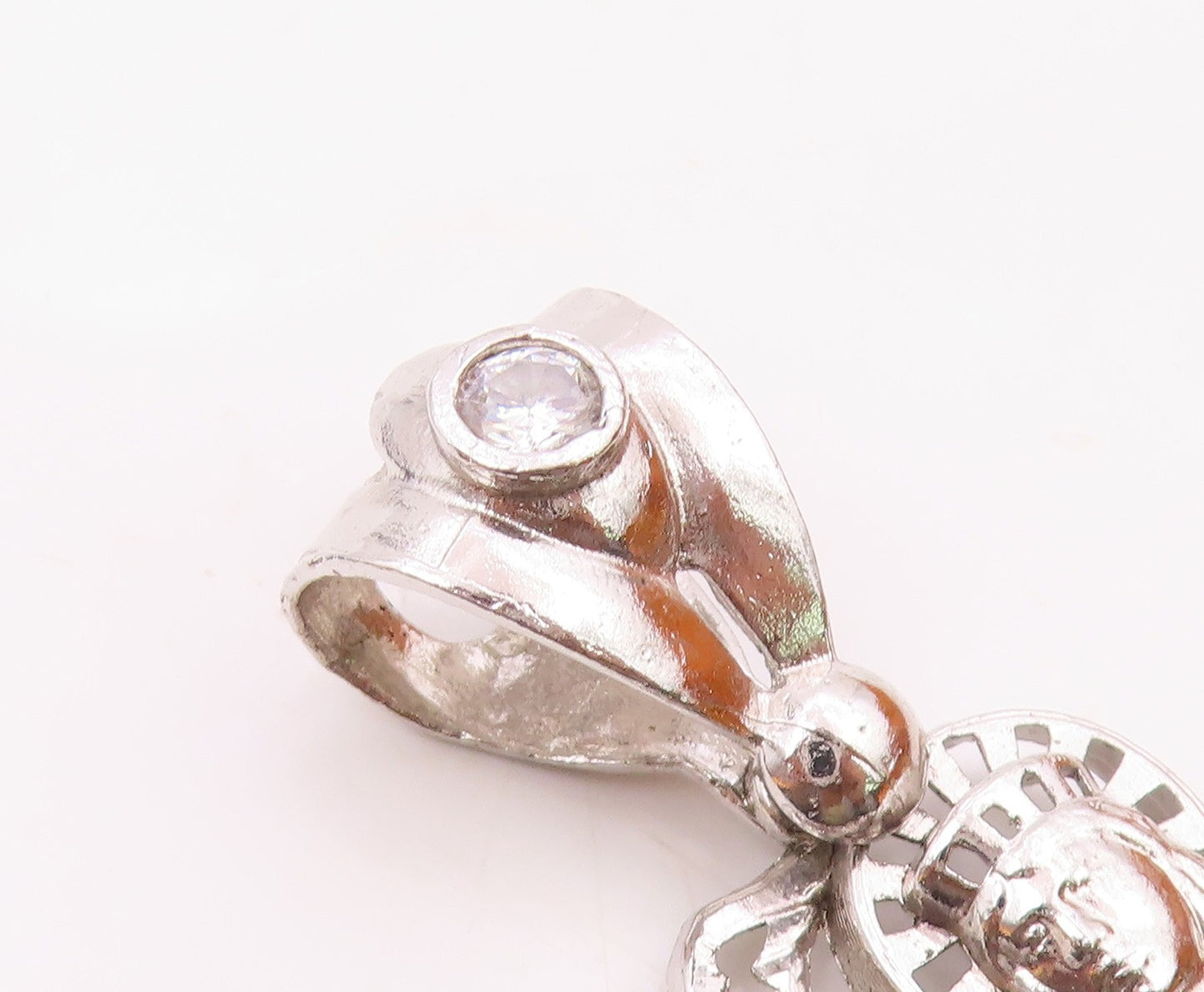 925 Sterling Silver  Vintage Royal King With Topaz Sword Pendant  PT21714