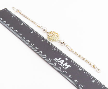 925 Sterling Silver  Vintage Shiny Spiked Dome Twist Chain Bracelet  BT8005
