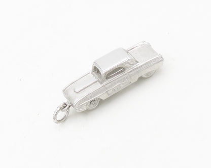 925 Sterling Silver  Vintage Shiny Petite Car Motif Drop Pendant  PT14922