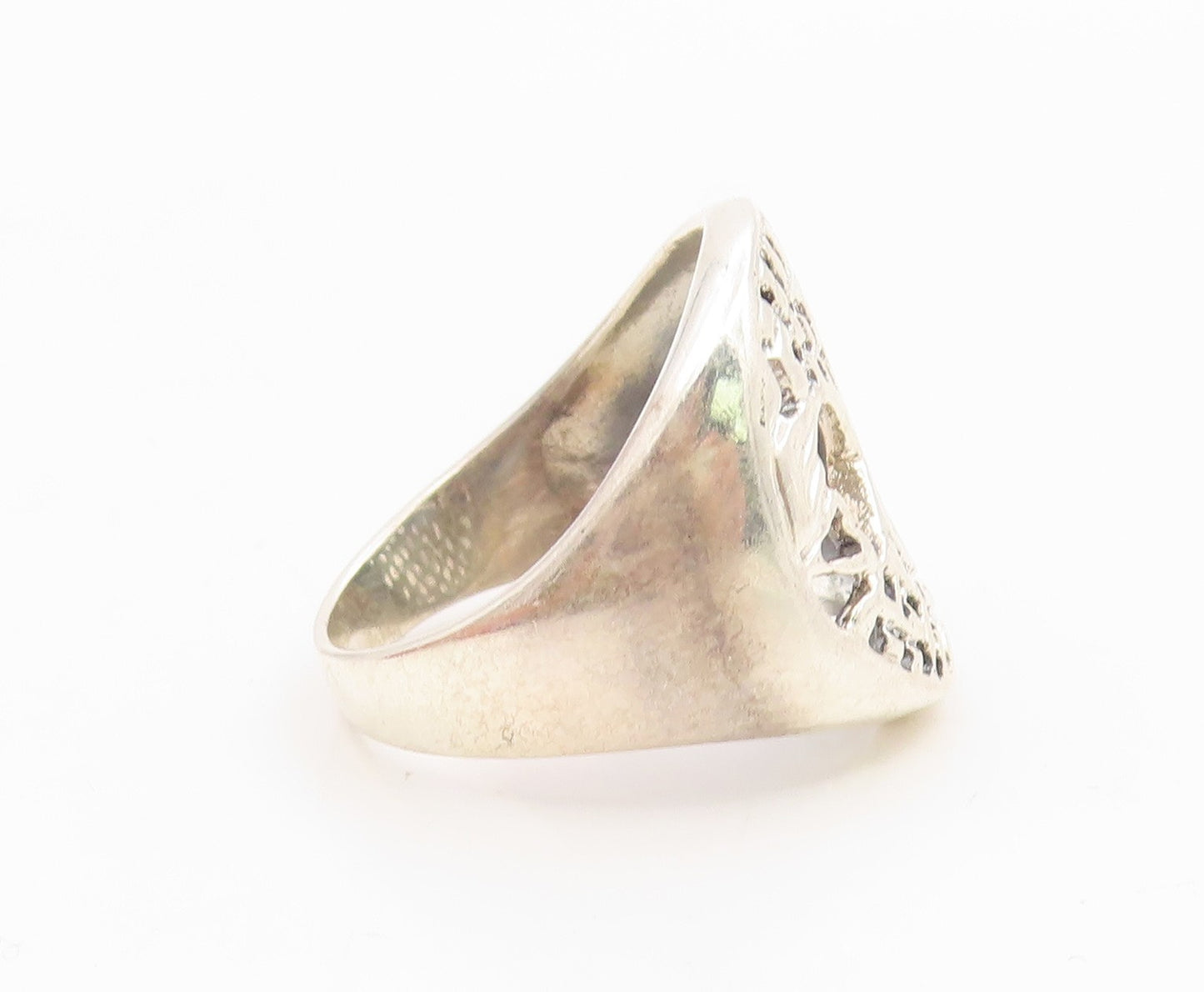 925 Sterling Silver Vintage Ring Classic Tree Of Life Cutout Band  Sz 6  RG35890