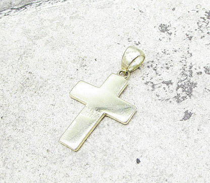 Gold Over 925 Sterling Silver Love Hearts Enamel Cross Drop Pendant PT1202