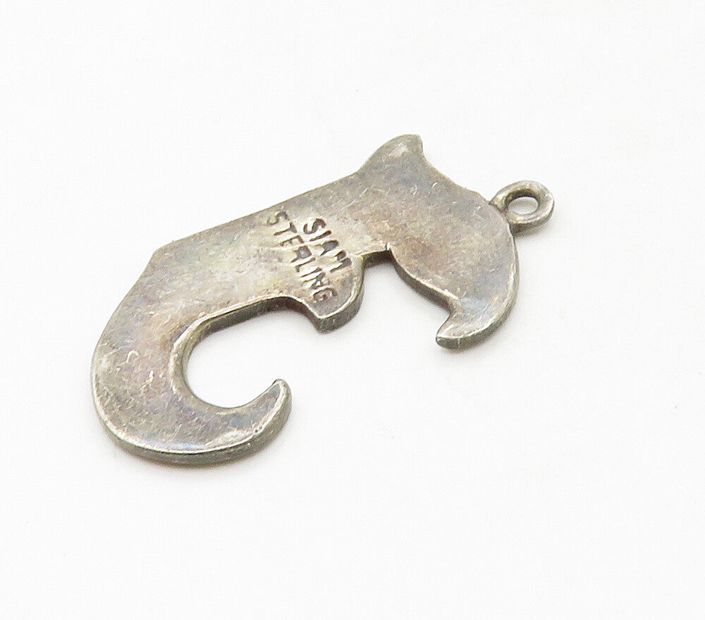SIAM 925 Sterling Silver  Vintage Enamel Coated Letter E Pendant  PT13011