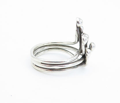 925 Sterling Silver  Vintage Shiny Grape Vine Motif Band Ring Sz 8.5  RG6245