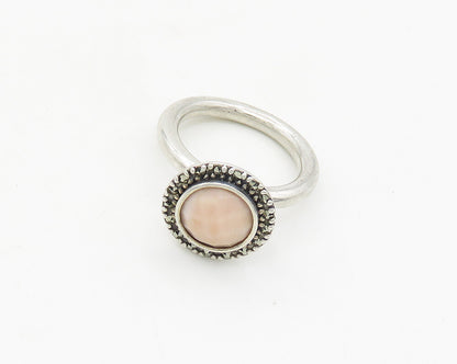 PANDORA 925 Silver  Faceted Stone & Marcasite Cocktail Ring Sz 6  RG18065