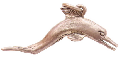 925 Sterling Silver Vintage Pendant 3D Miniature Carved Dolphin Charm  PT2255