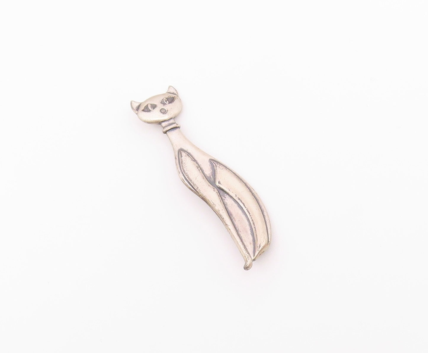 BEAUCRAFT 925 Sterling Silver  Vintage Sitting Kitty Cat Brooch Pin  BP9442