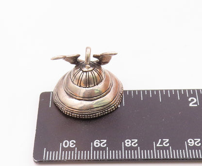 925 Sterling Silver  Vintage Samurai Helmet Pendant  PT17142