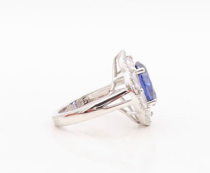 925 Sterling Silver Vintage Ring Sapphire & Topaz Floral Inlay  Sz 7.5  RG30057
