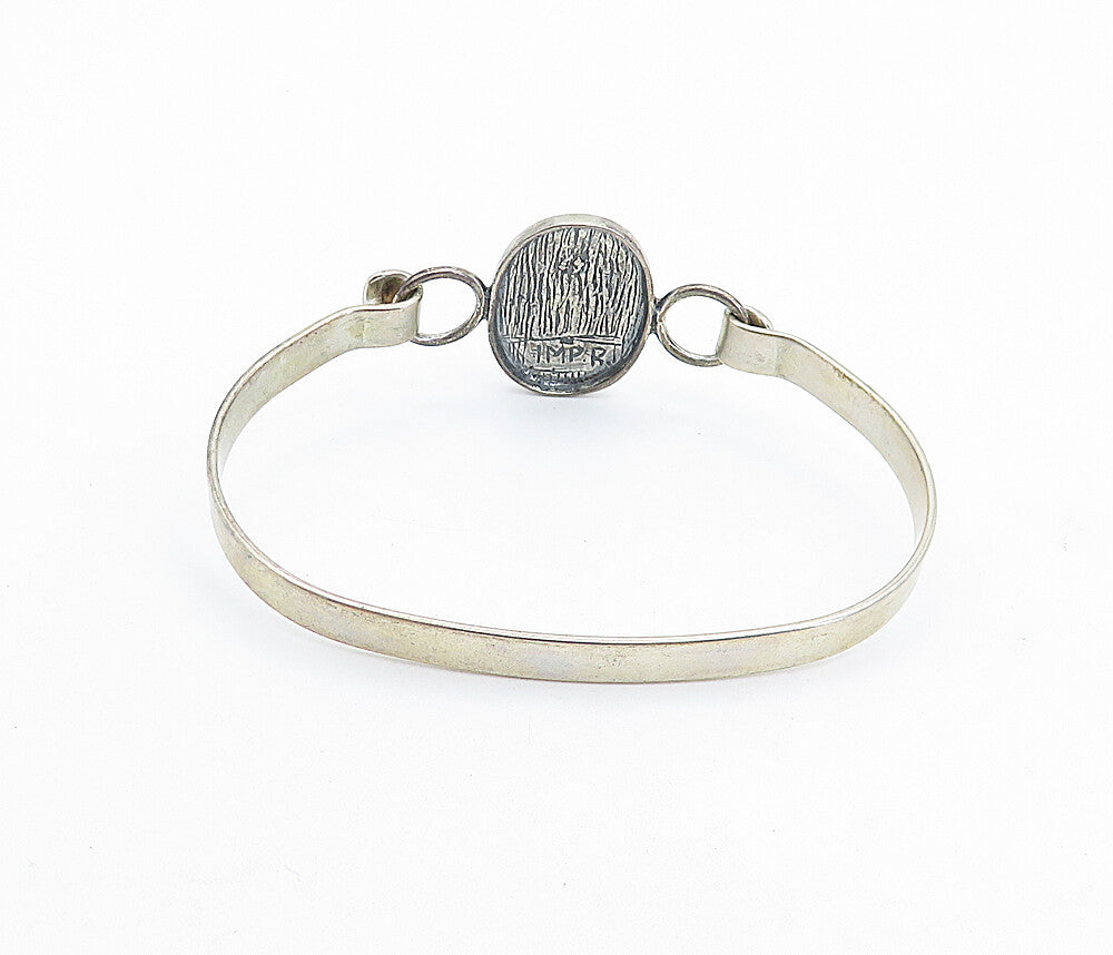 I.M.P.R 925 Sterling Silver   Vintage Etched Writing Cuff Bracelet  BT3249