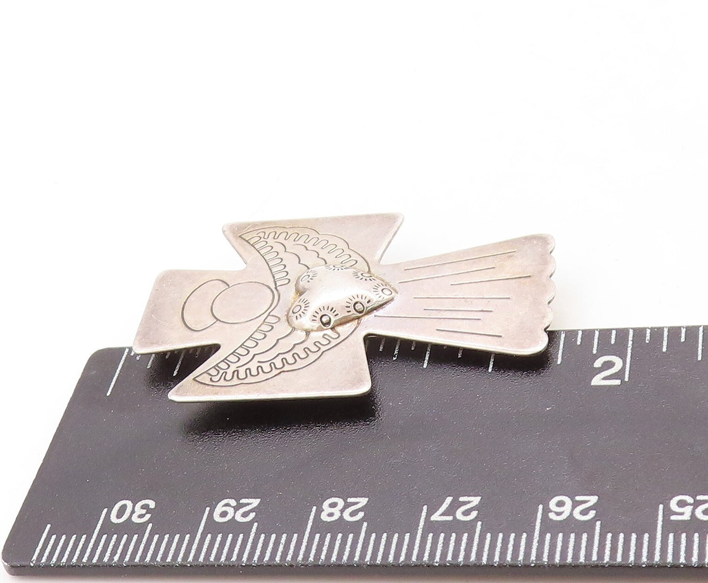 925 Sterling Silver Vintage Brooch Pin CAROLYN POLLACK Angel Cross  BP11307