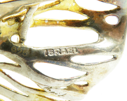 HAGIT ISRAEL 925 Sterling Silver  Vintage Topaz Pacifier Motif Pendant  PT9813