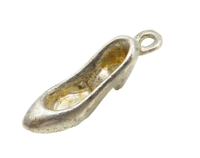 925 Sterling Silver  Vintage Petite Single High Heel Shoe Pendant  PT10856