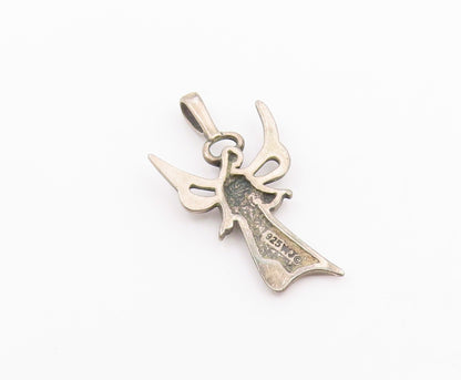 925 Sterling Silver  Vintage Angel Woman With Gown Pendant  PT21129