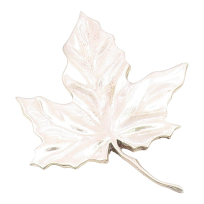 MMA 925 Sterling Silver  Vintage Modernist Single Leaf Brooch Pin  BP9451