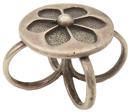 DESIGNER 925 Silver  Vintage Carved Six Petal Flower Drop Pendant  PT21998