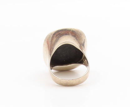 925 Sterling Silver Vintage Ring SCOTT KAY Faceted Onyx Band  Sz 7.5  RG36064