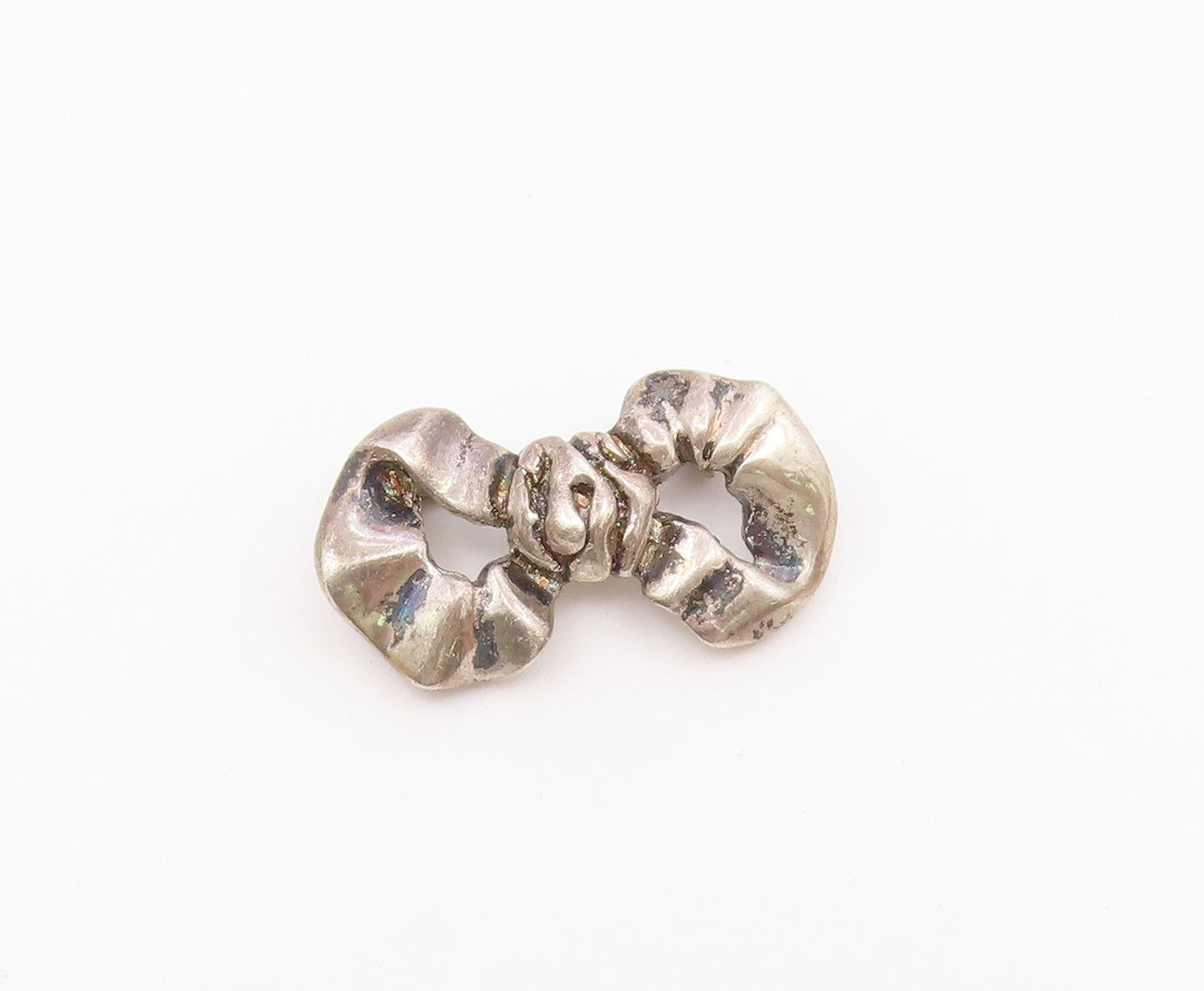 925 Sterling Silver  Vintage Dark Tone Petite Bow Tie Brooch Pin  BP7003
