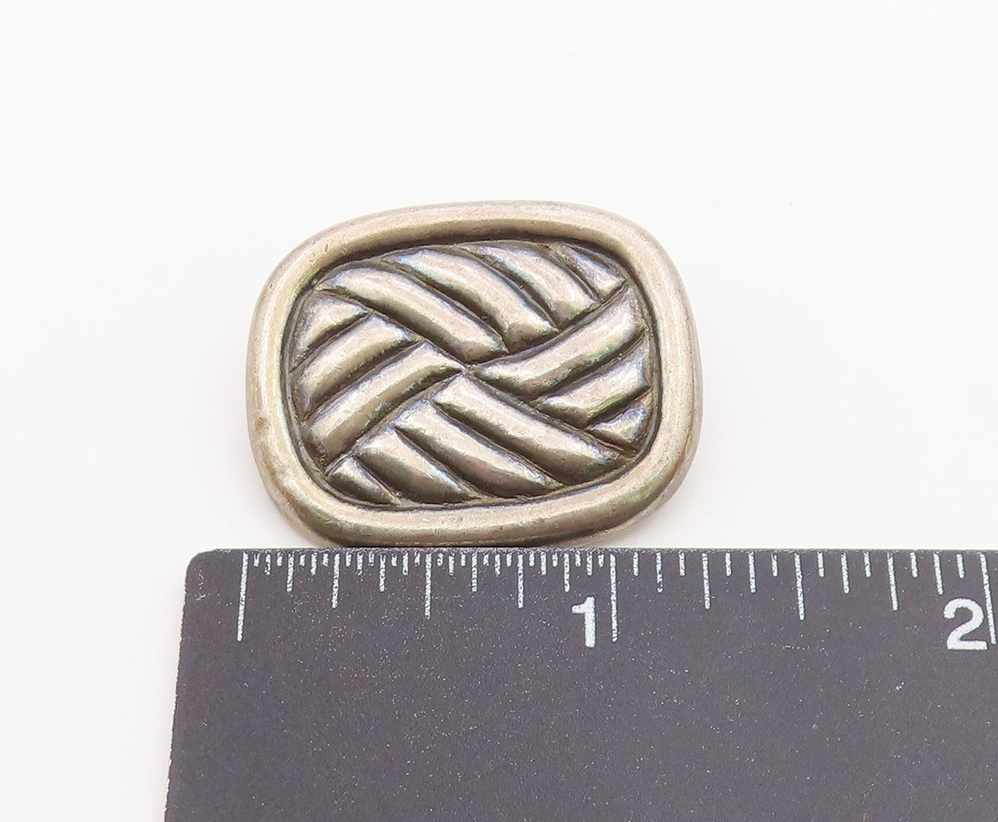 SPRATLING 925 Sterling Silver  Vintage Brutalist Rope Carve Brooch Pin BP10408