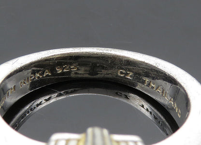 JUDITH RIPKA 925 Sterling Silver Vintage Topaz Love Heart Ring Sz 7  RG20260