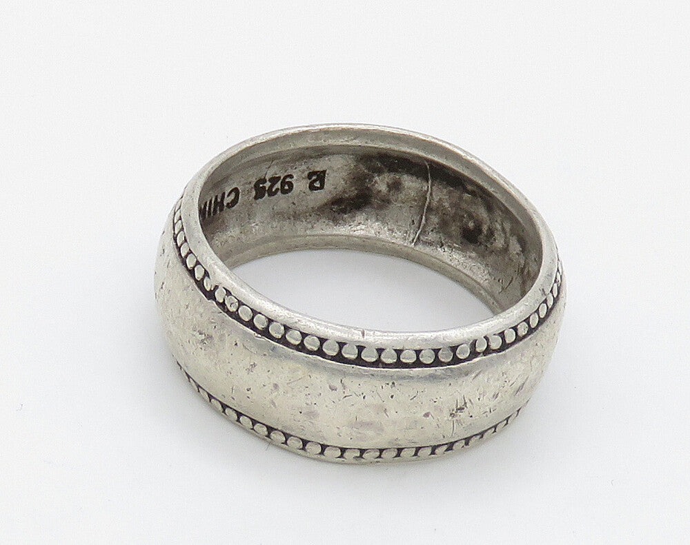 ROSS SIMON 925 Sterling Silver Vintage Circle Patterned Edge Ring Sz 9  RG16271