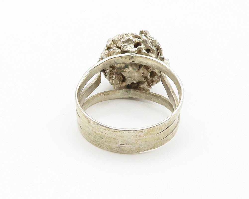 925 Sterling Silver  Vintage Modernist Sculpted Band Ring Sz 6.5  RG14938
