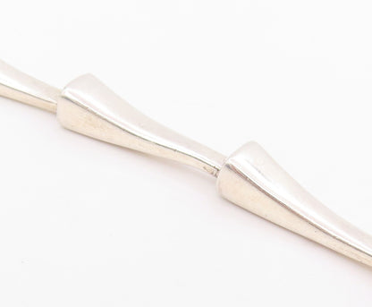 925 Sterling Silver Vintage Necklace Minimalist Tapered Bar Link Chain  NE4733