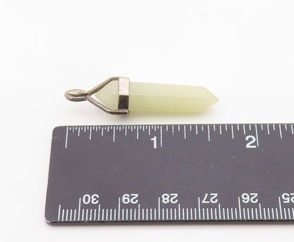 925 Sterling Silver Vintage Pendant Classic Opal Geometric Hexagon Wand  PT26345