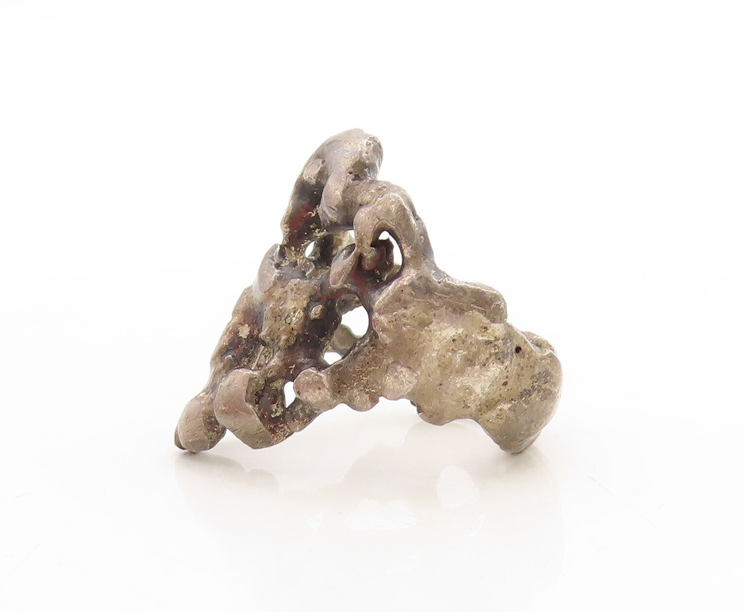 925 Sterling Silver Vintage Ring Dark Tone Brutalist Cutout  Sz 6  RG31245