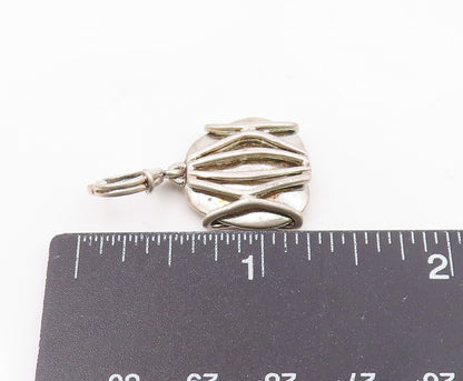 DESIGNER 925 Sterling Silver  Vintage Shiny Modernist Drop Pendant  PT18365