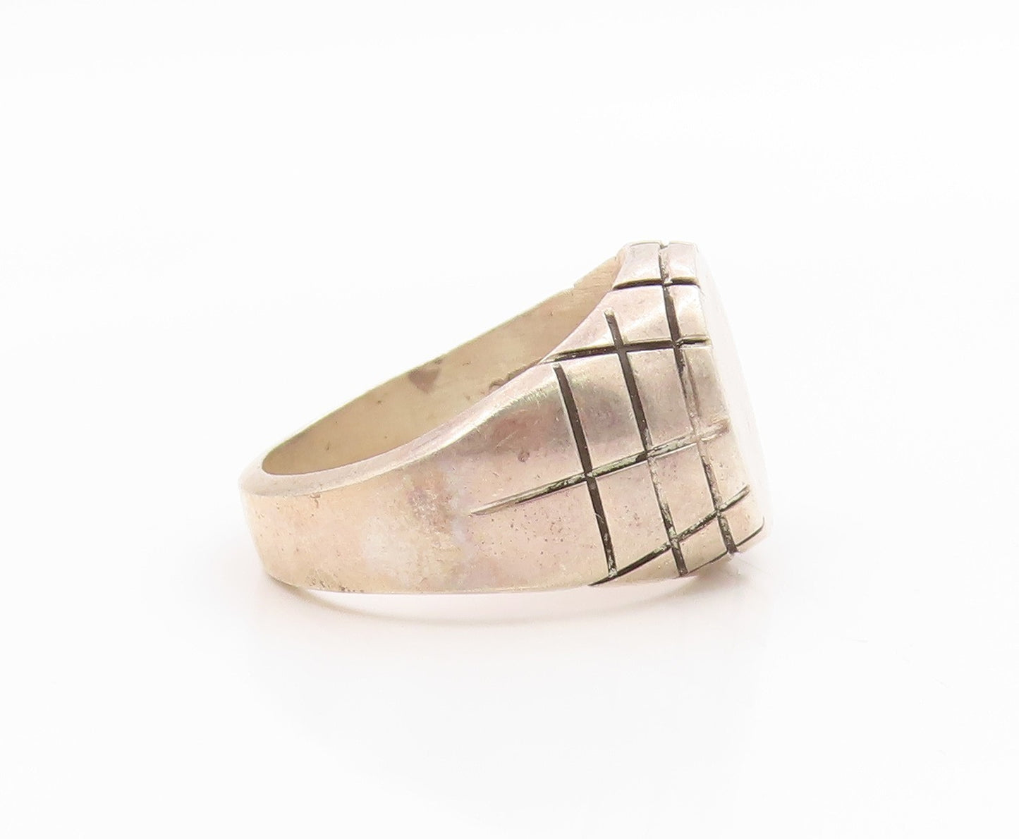925 Sterling Silver Vintage Ring Classic Etched Spider Web Band Sz 10.5 RG35598