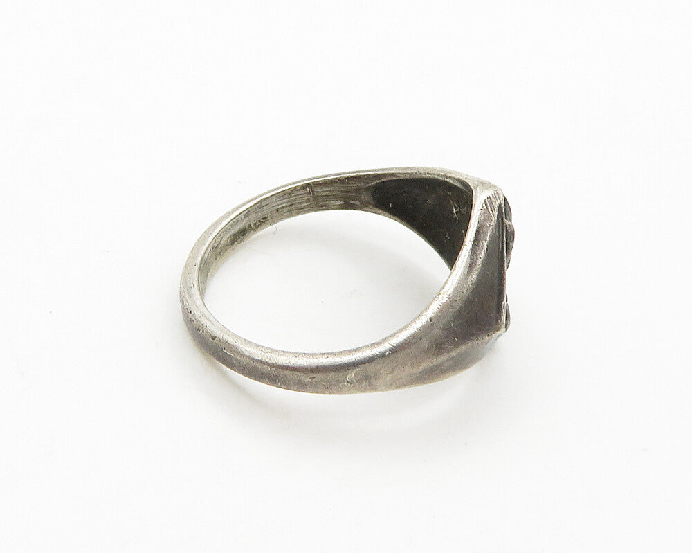925 Silver  Vintage Antique Boy Scouts Of America Band Ring Sz 7  RG19733