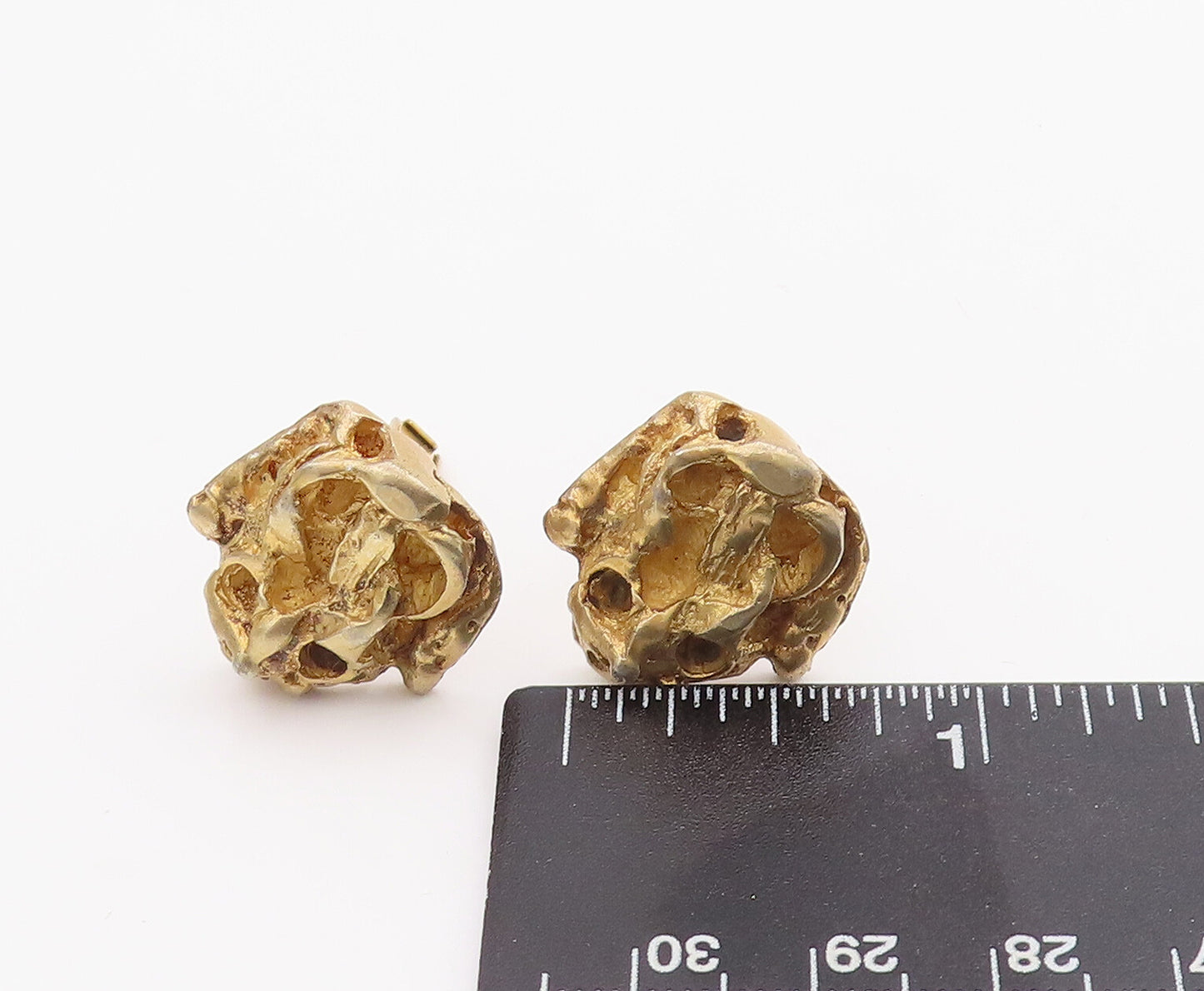 925 Sterling Silver Vintage Cufflinks ISRAEL Gold Plated Brutalist  TR3749